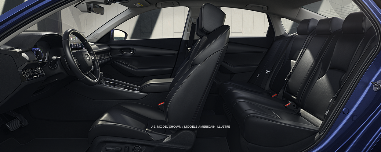 Panoramic side view of Accord with no doors showcasing its two rows of seating.