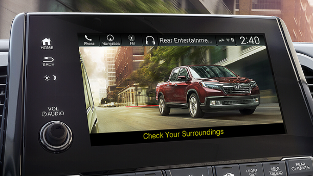 Closeup of what BSI system sees projected on centre console touchscreen.