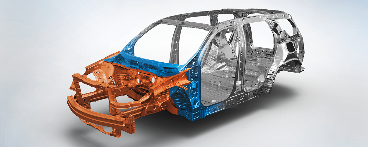 3/4 front view of Pilot body structure on white space.