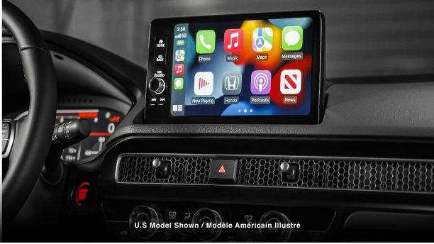 Closeup of touchscreen display on its home screen.